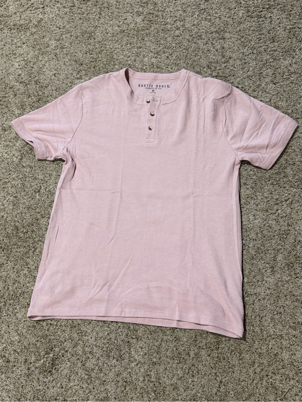 Rustic Souls Waffle Knit Henley T-Shirt – Size Medium